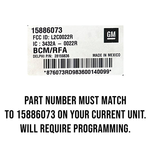 2009-2012 Colorado Canyon / 2009-2010 Hummer H3 BCM Body Control Module 15886073
