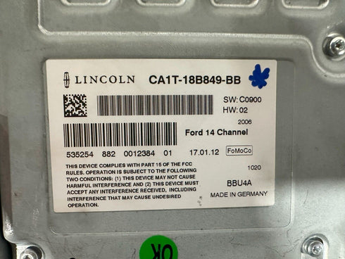 OEM 2013-2016 Lincoln MKS THX Premium Sound Amplifier Audio Amp CA1T-18B849-BB