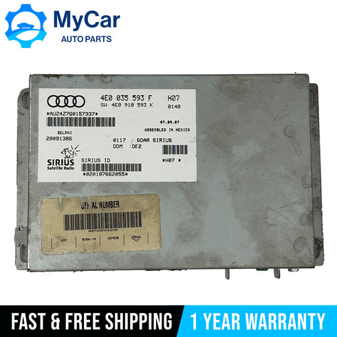 2006-2016 AUDI Q7 SIRIUS SATELLITE RADIO RECEIVER MODULE 4E0035593F OEM