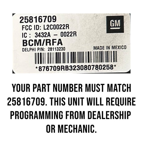 2007 2008 Colorado Canyon Hummer H3 BCM Body Control Module 25816709 OEM