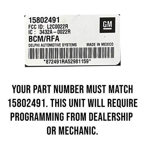 2006-08 Chevy Colorado GMC Canyon Hummer H3 BCM Body Control Module 15802491 OEM