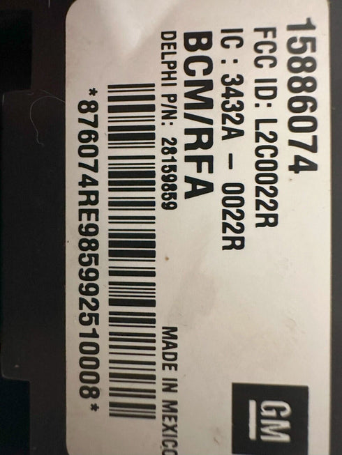 OEM 2009-2012 Colorado Canyon Hummer H3 BCM Body Control Module 15886074
