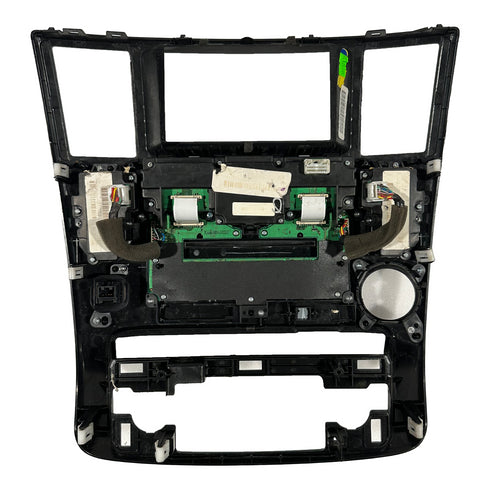 08-12 PATHFINDER ARMADA CENTER DASH BEZEL RADIO CD AUX PLAYER CLIMATE CONTROL