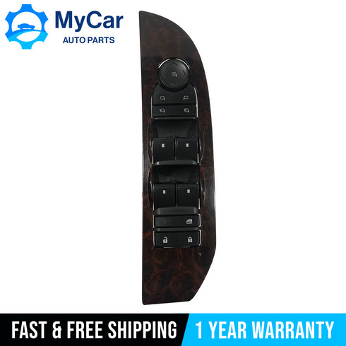 07-13 Chevy GMC Tahoe Yukon Wood Grain Bosch 15906881 Driver Side Master Switch