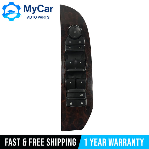 07-13 Chevy GMC Tahoe Yukon Wood Grain Bosch 15906881 Driver Side Master Switch