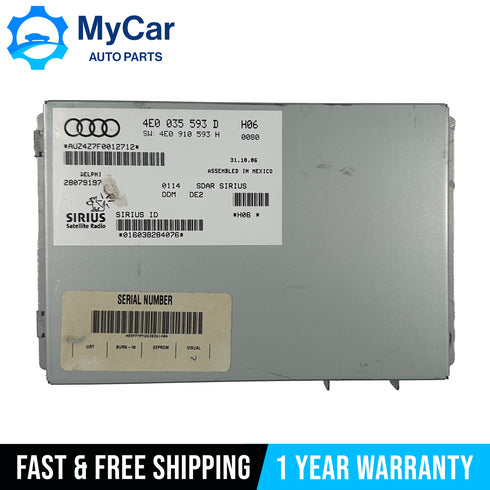 2006-2016 AUDI Q7 SIRIUS SATELLITE RADIO RECEIVER MODULE 4E0035593D OEM