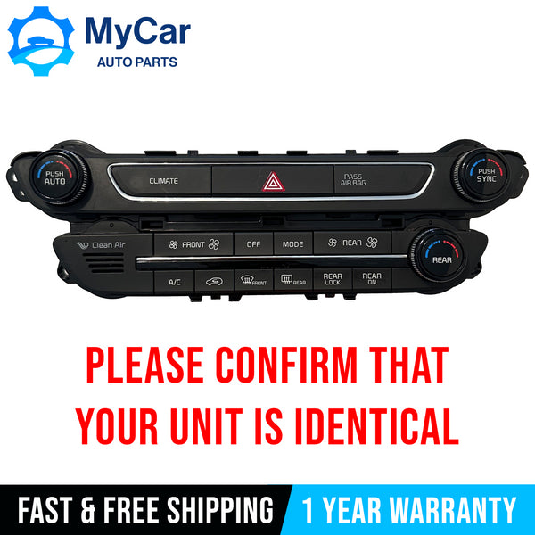 2016-20 Kia Sedona Dash Mounted A/C Heater Temperature Climate Control OEM W/Nav