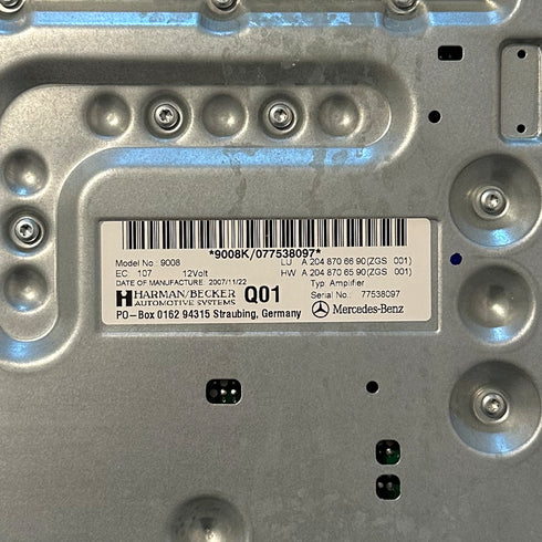 2008-2017 Mercedes W204 C350 GLK250 E550 Amplifier Amp Harman Becker 2048706690