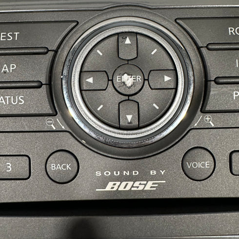 08-12 PATHFINDER ARMADA CENTER DASH BEZEL RADIO CD AUX PLAYER CLIMATE CONTROL