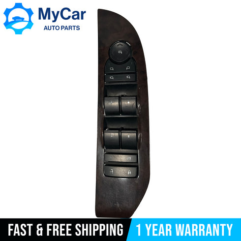 07-09 Cadillac Escalade Chevy GMC Driver Side Power Window Switch OEM Wood