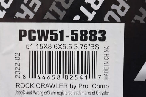 Pro Comp 51 Series Rock Crawler Black Wheel 51-5883