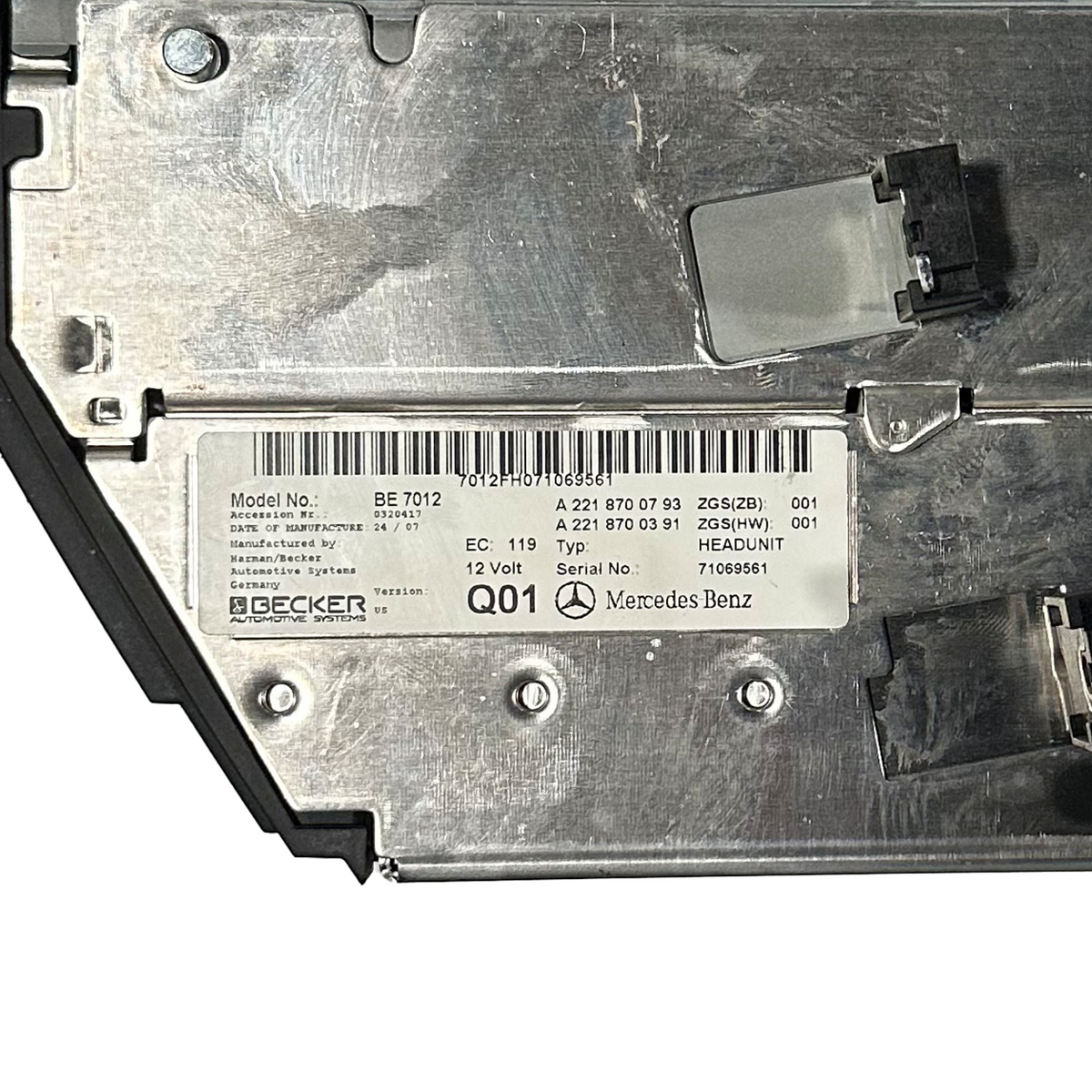 2007-09 Mercedes W221 S550 Radio Unit Command CD Changer Navigation A2 ...